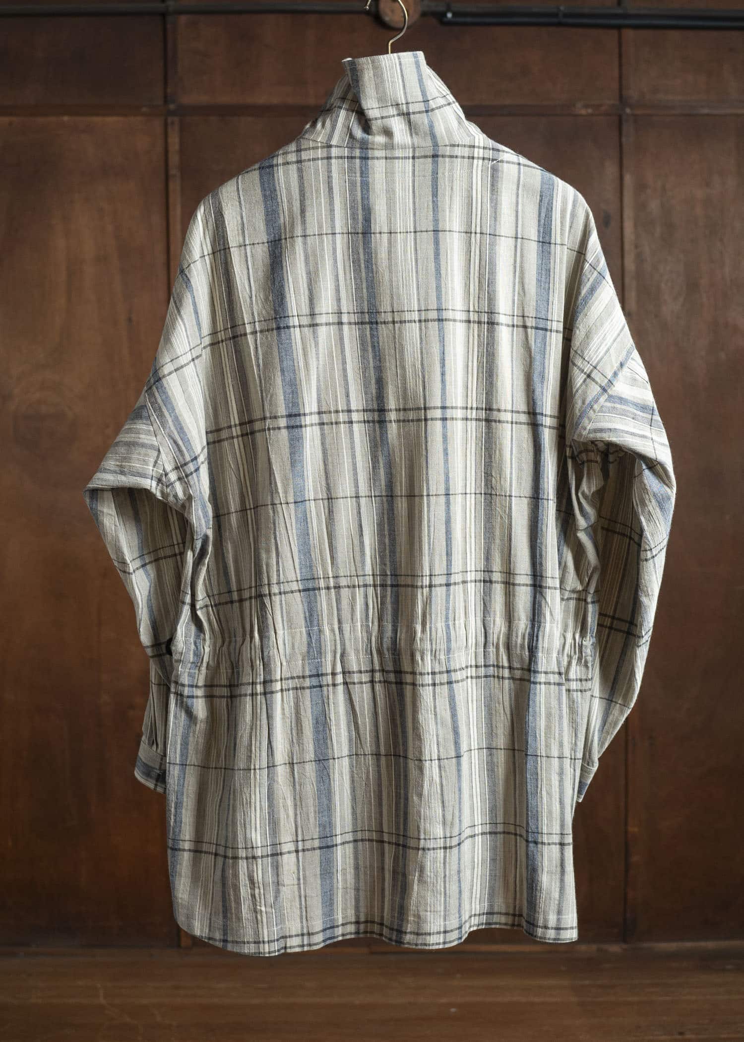 JAN-JAN VAN ESSCHE SHIRT#110 SHIRT JACKET WITH HIGH Madras Plaid Plaster