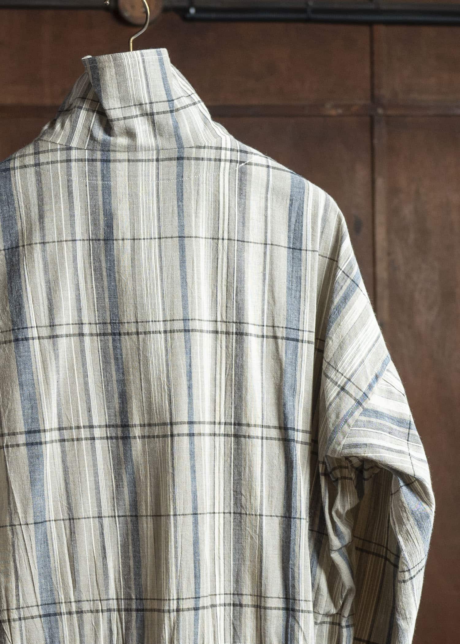 JAN-JAN VAN ESSCHE SHIRT#110 SHIRT JACKET WITH HIGH Madras Plaid Plaster
