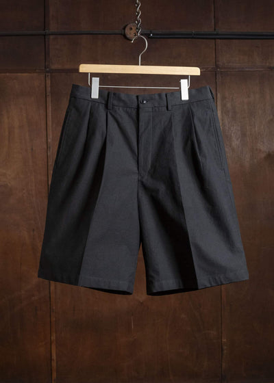 YOKO SAKAMOTO YS-26SS-25-BLACK Double Pleats Shorts BLACK