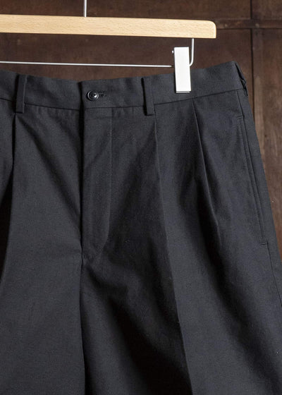 YOKO SAKAMOTO YS-26SS-25-BLACK Double Pleats Shorts BLACK