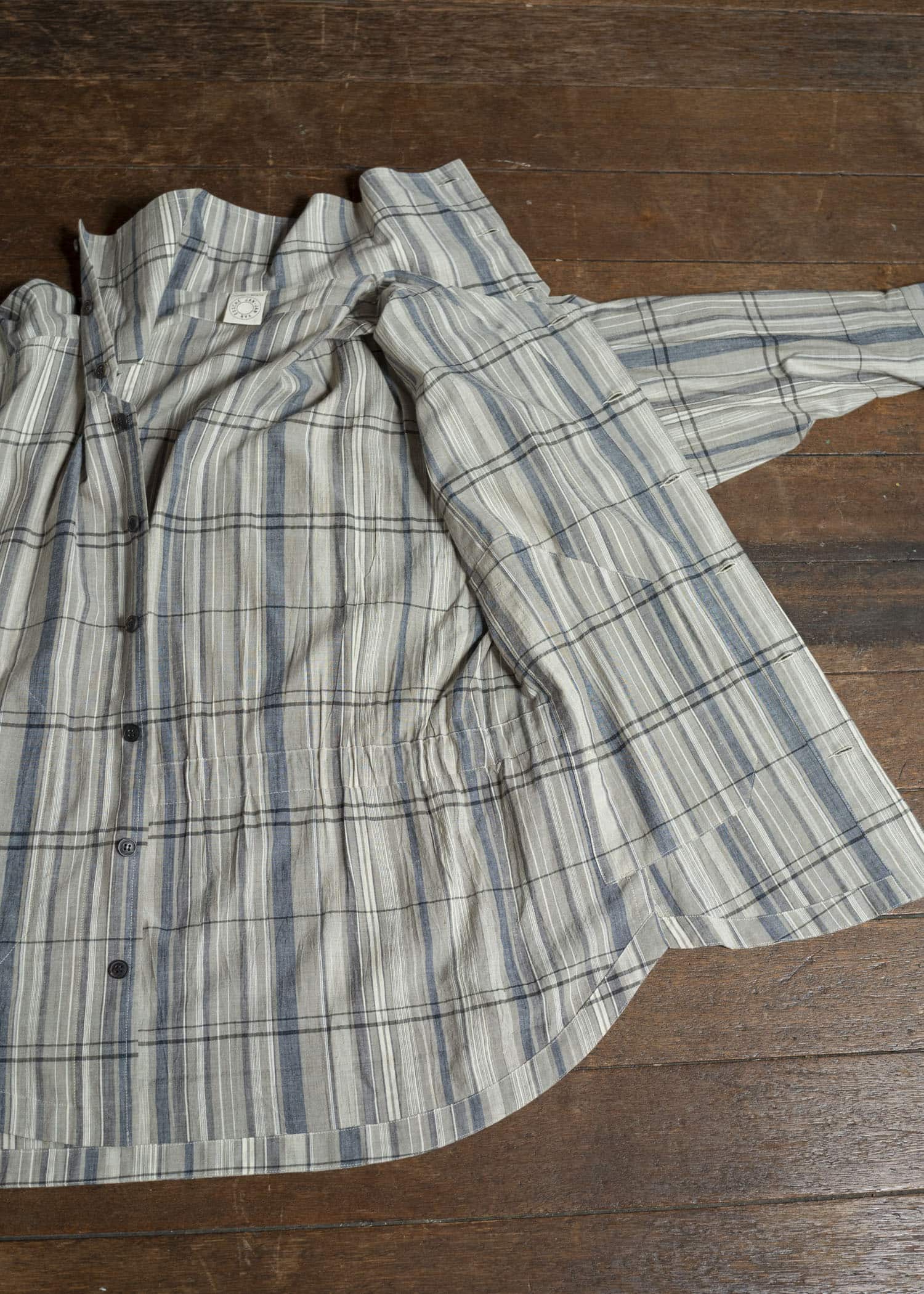 JAN-JAN VAN ESSCHE SHIRT#110 SHIRT JACKET WITH HIGH Madras Plaid Plaster