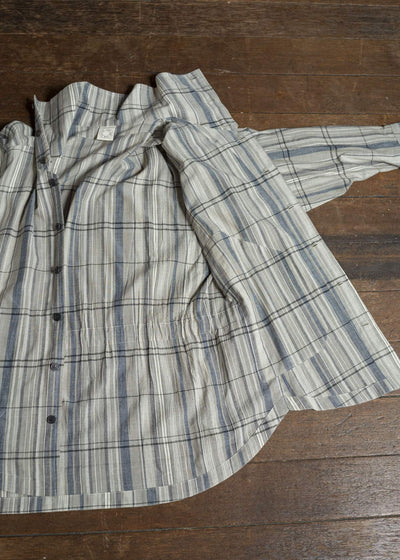 JAN-JAN VAN ESSCHE SHIRT#110 SHIRT JACKET WITH HIGH Madras Plaid Plaster