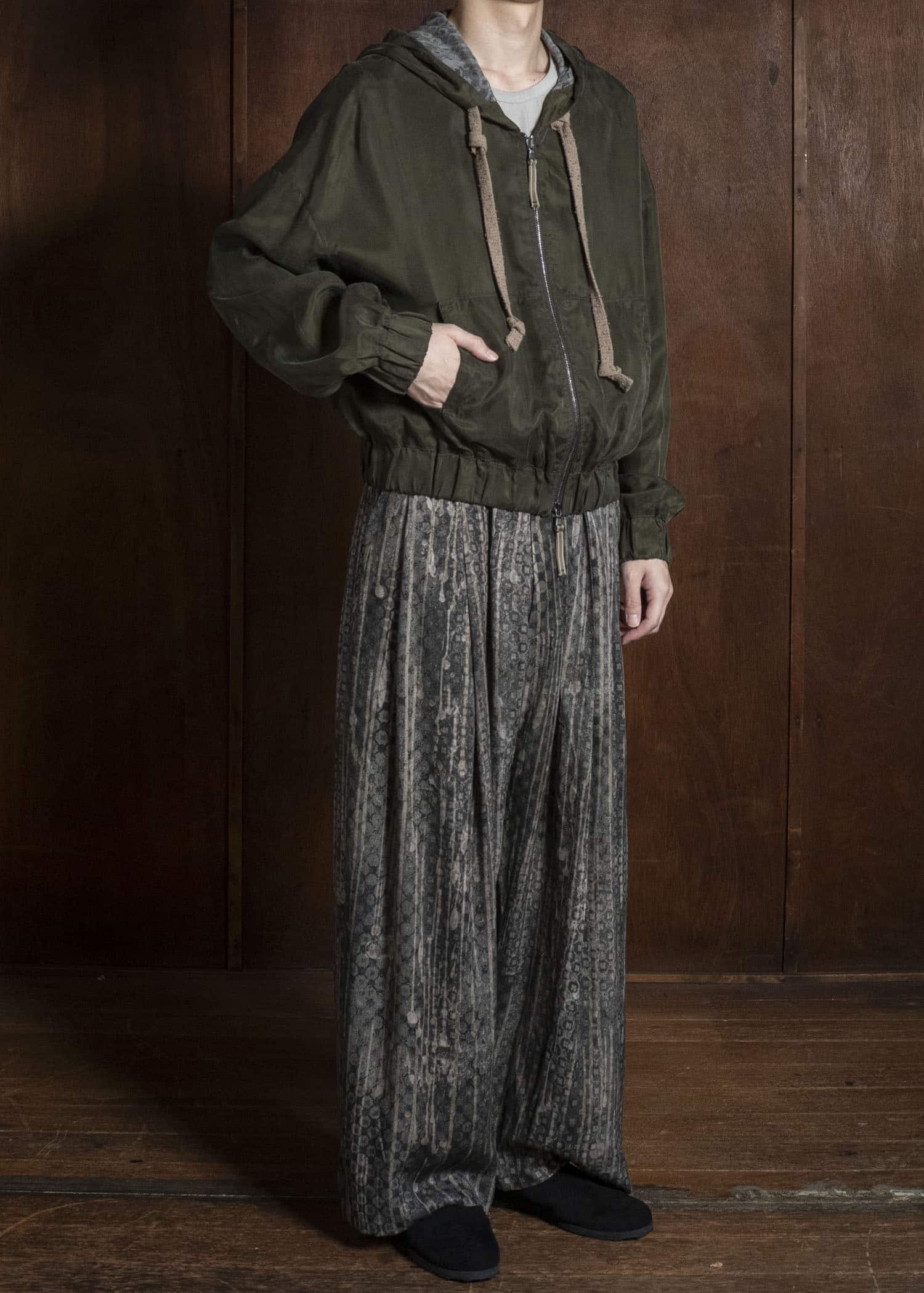 ZIGGY CHEN CROPPED FULL ZIP HOODIE 53 0M2620909