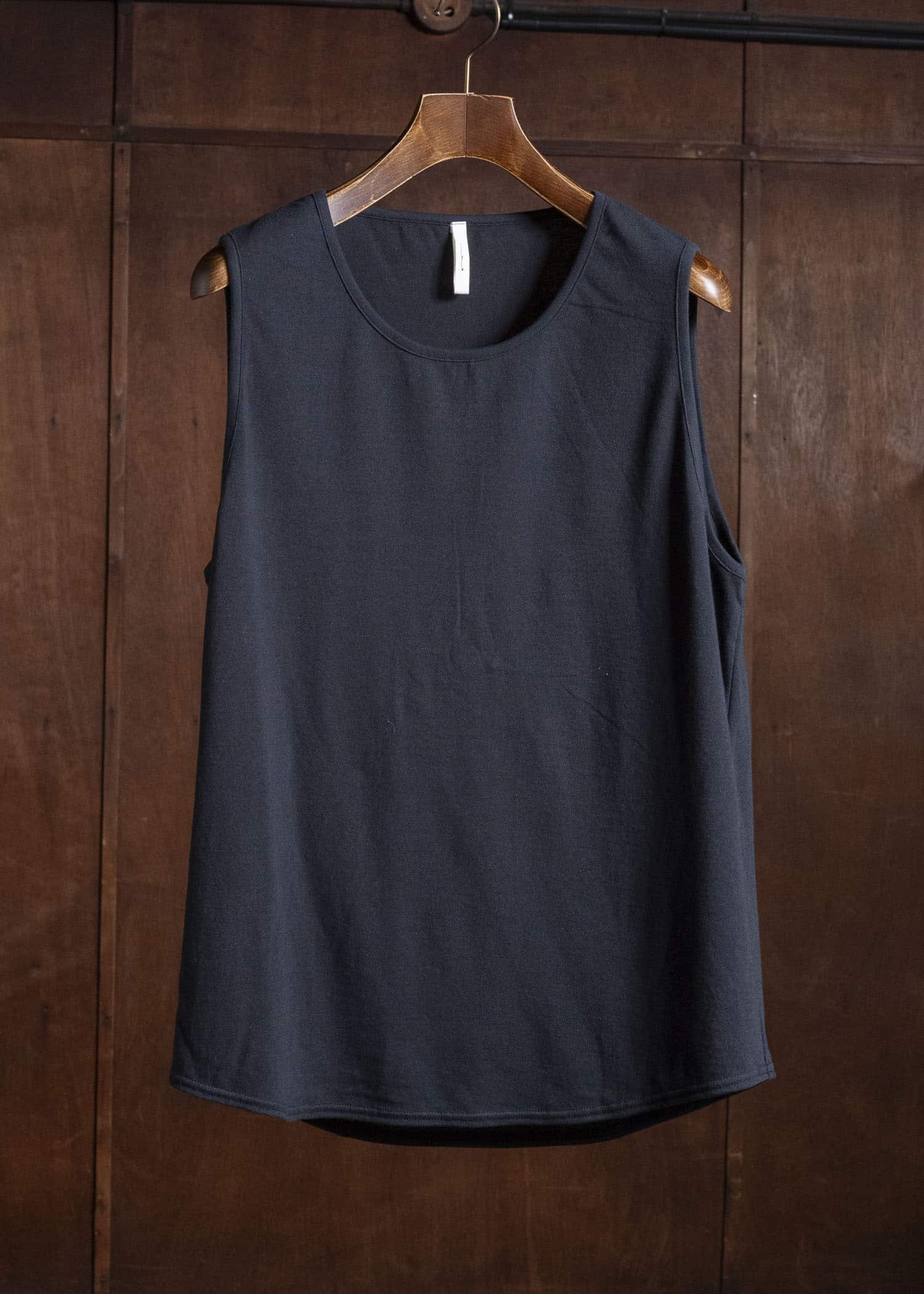 shi shi 26S3C2BK COCOON-wide tank top BK