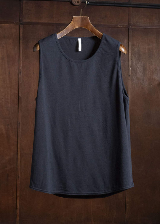 shi shi 26S3C2BK COCOON-wide tank top BK