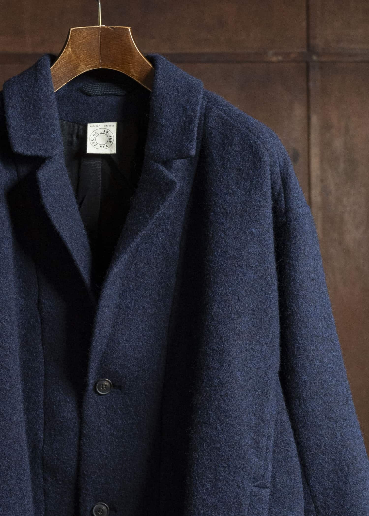 JAN-JAN VAN ESSCHE COAT#33 BLAZER-STYLE OVERCOAT Brushed Alpaca Wool