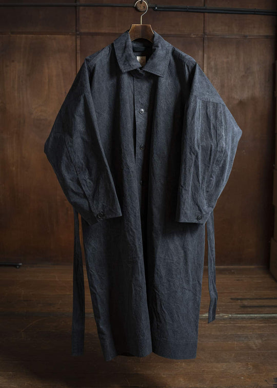 JAN-JAN VAN ESSCHE COAT#34 LONG COAT Time Washed Canvas Black