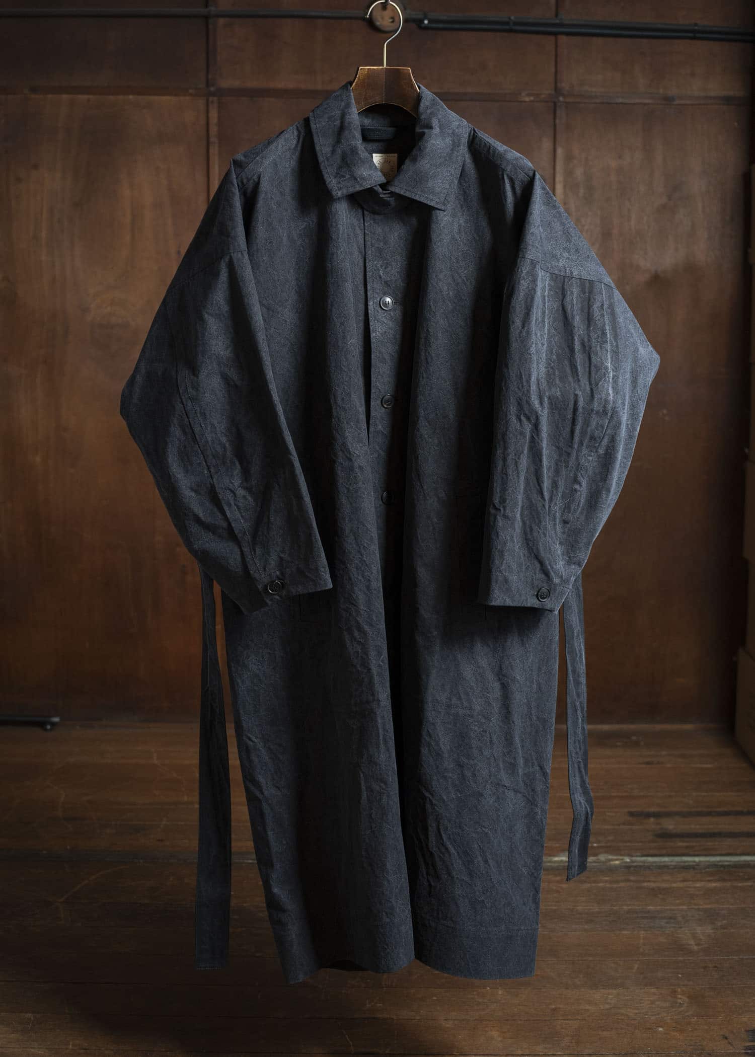 JAN-JAN VAN ESSCHE COAT#34 LONG COAT Time Washed Canvas Black