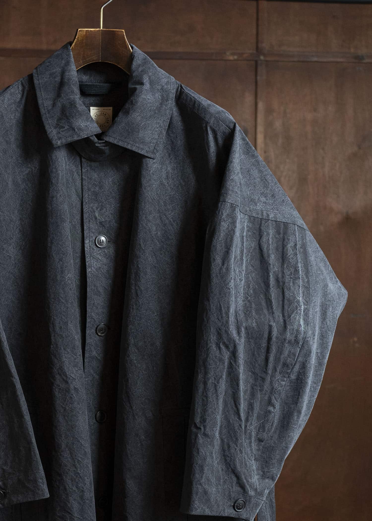 JAN-JAN VAN ESSCHE COAT#34 LONG COAT Time Washed Canvas Black