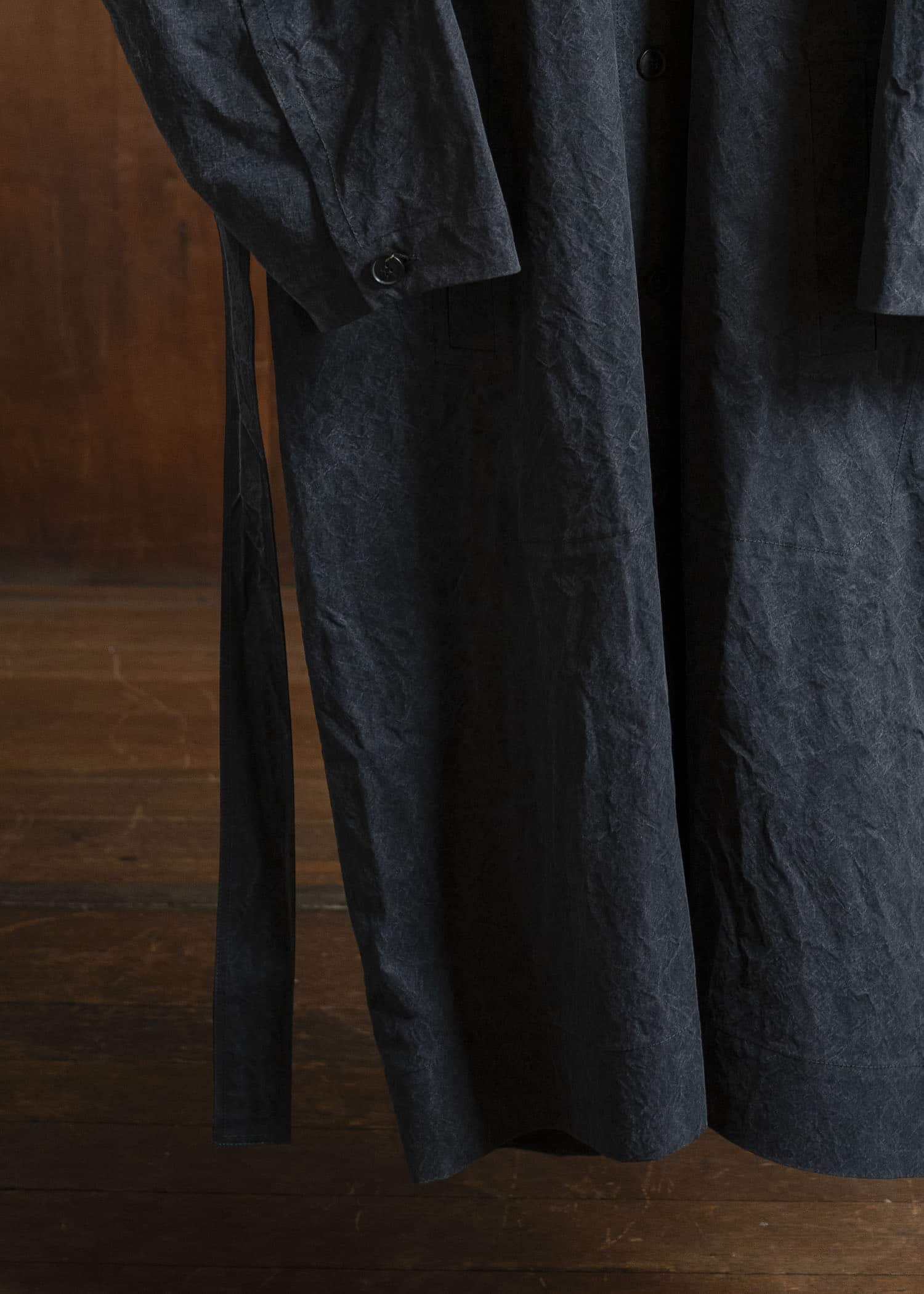 JAN-JAN VAN ESSCHE COAT#34 LONG COAT Time Washed Canvas Black