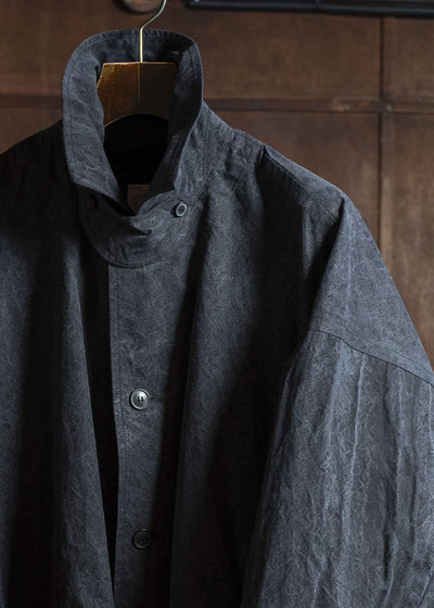 JAN-JAN VAN ESSCHE COAT#34 LONG COAT Time Washed Canvas Black