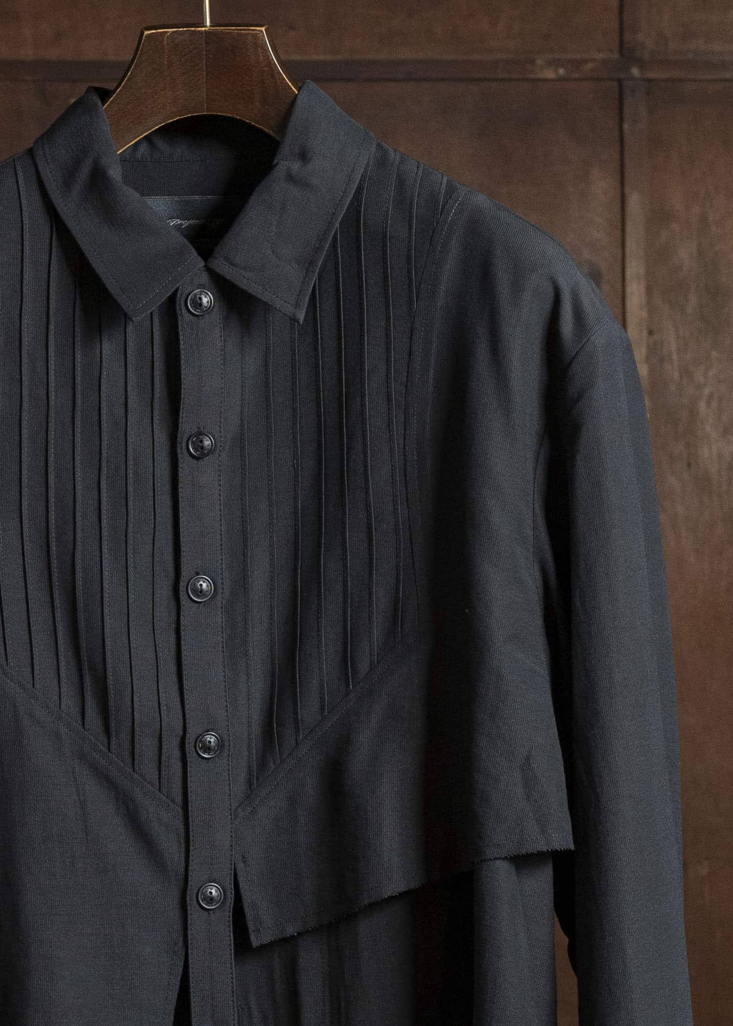 OVERSIZED LAYERED SHIRT BLACK 26SS-PE-LSH-02