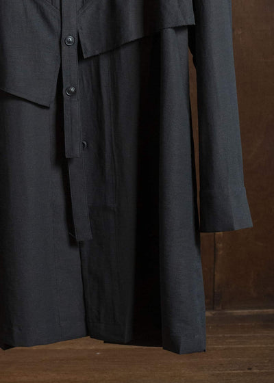 Professor.E OVERSIZED LAYERED SHIRT BLACK 26SS-PE-LSH-02