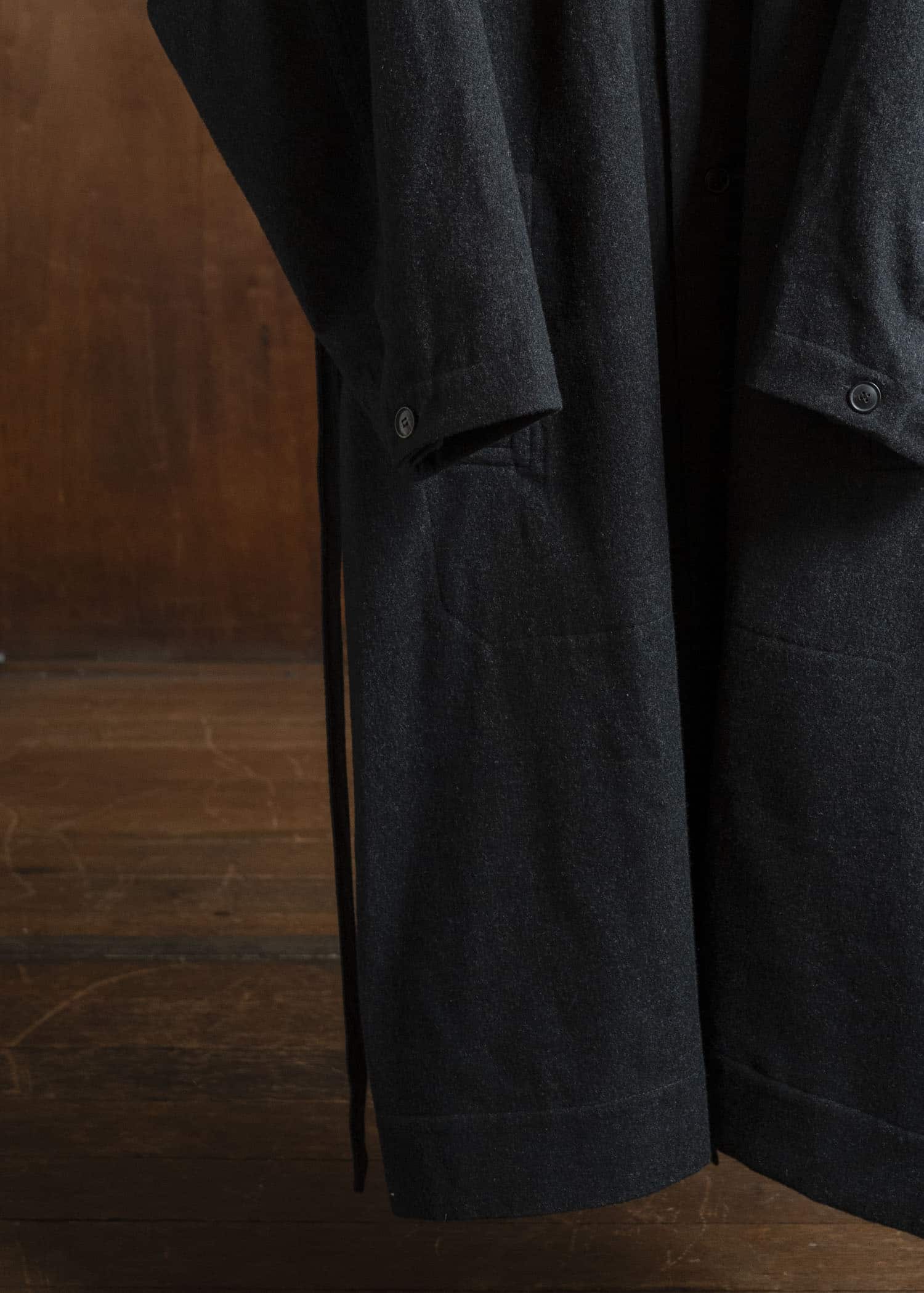 JAN-JAN VAN ESSCHE COAT#34 LONG COAT Soft Brushed Twill Anthracite