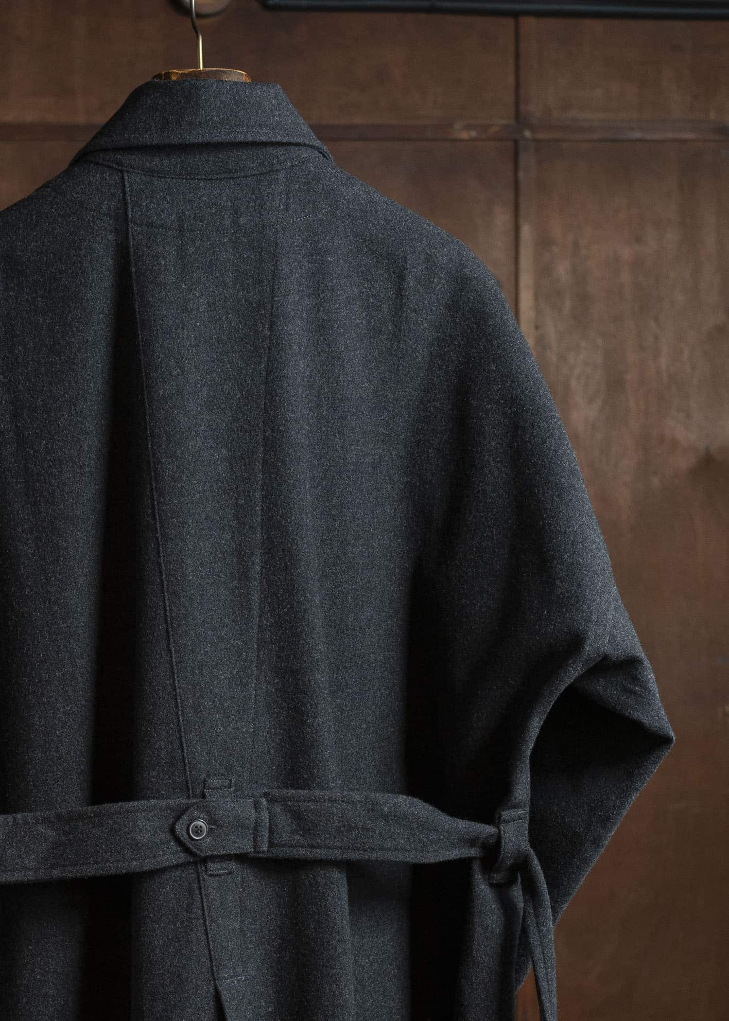 JAN-JAN VAN ESSCHE COAT#34 LONG COAT Soft Brushed Twill Anthracite