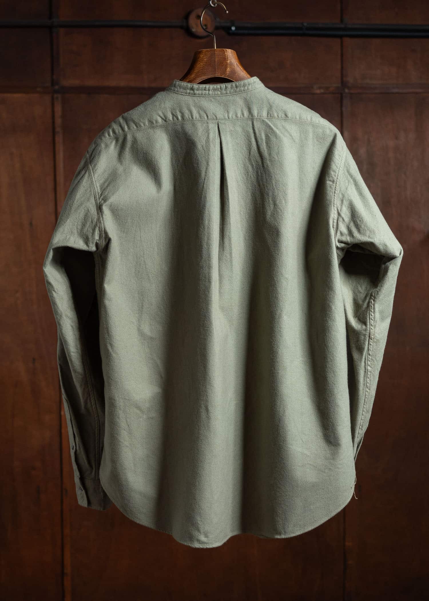 Taiga Takahashi Band Collar Shirt Sage Green Lot.104