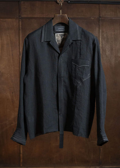 Professor.E POPLIN SHIRT BLACK 26SS-PE-LSH-03