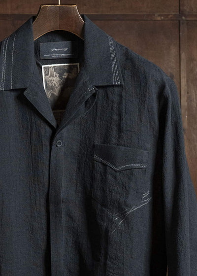 Professor.E POPLIN SHIRT BLACK 26SS-PE-LSH-03