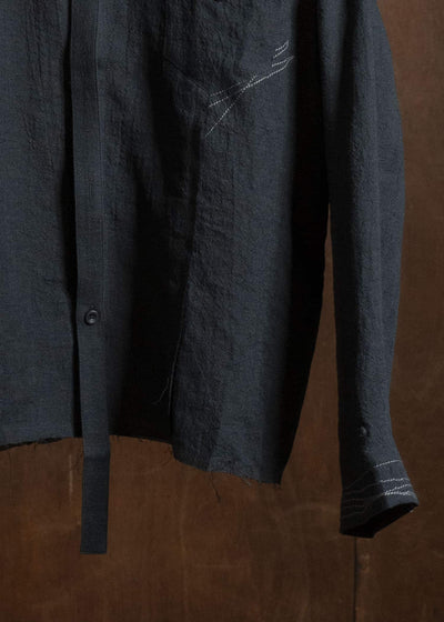 Professor.E POPLIN SHIRT BLACK 26SS-PE-LSH-03