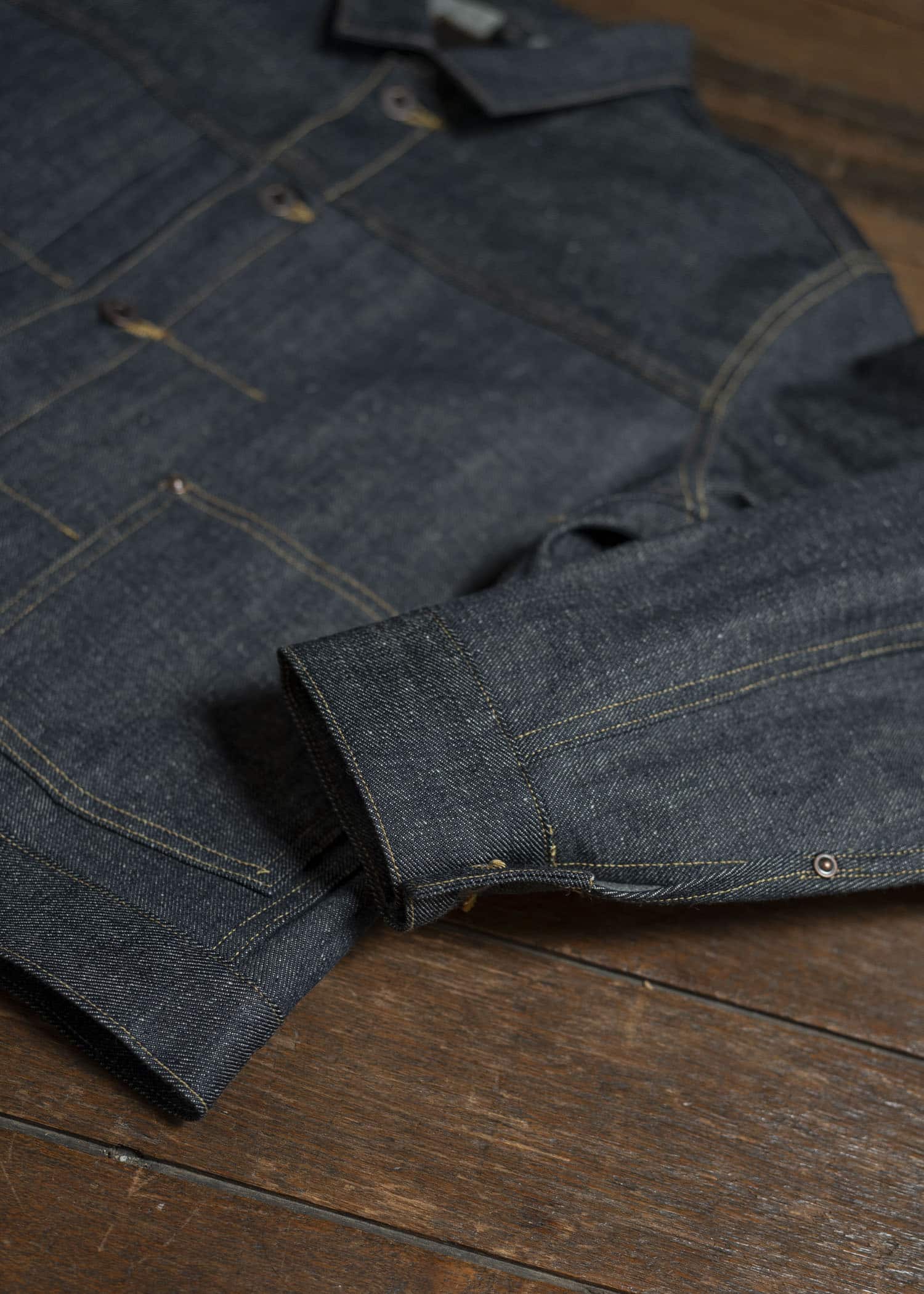 Taiga Takahashi Lot.714-Raw Indigo Denim Jacket Side Panel Raw Indigo