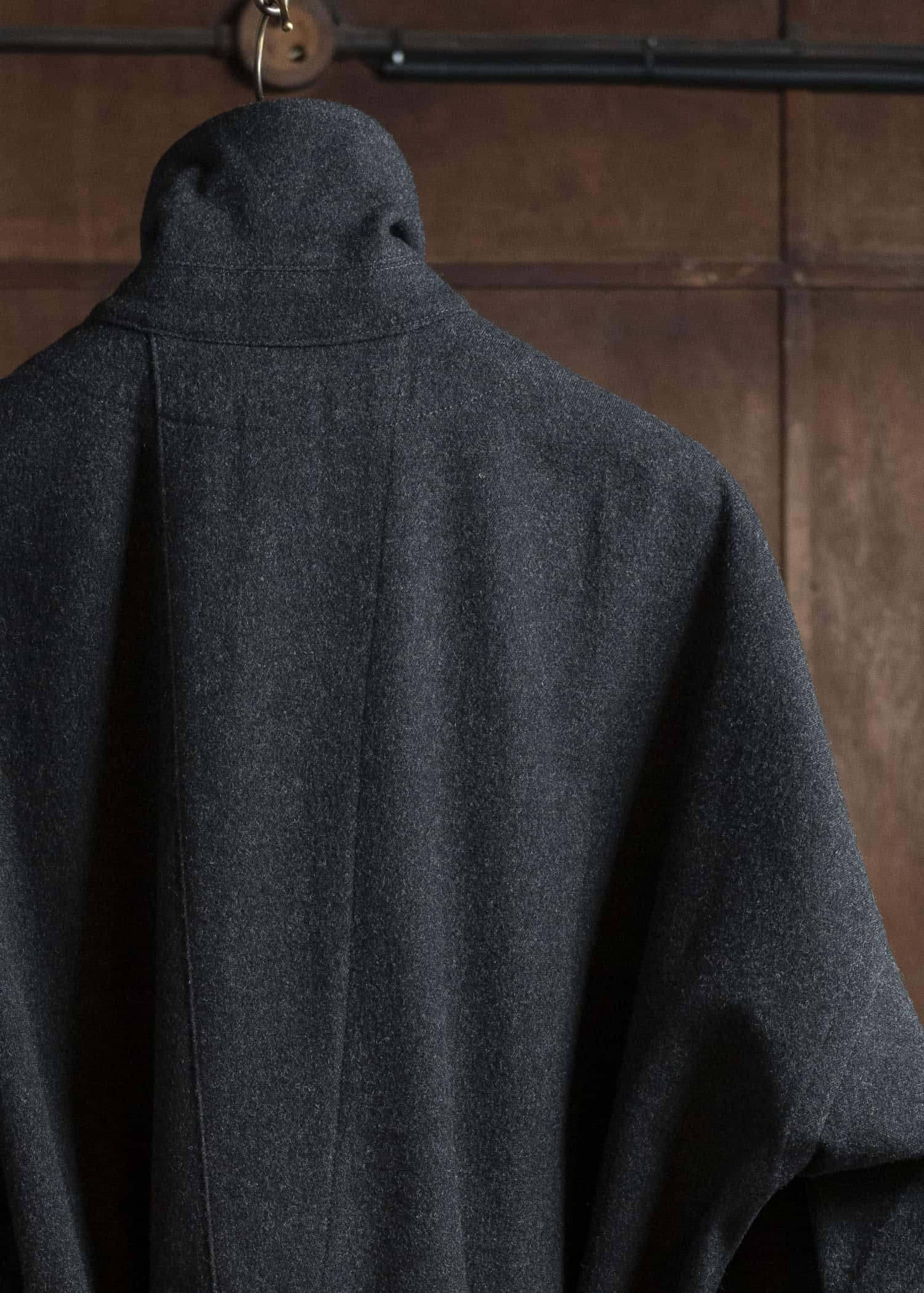 JAN-JAN VAN ESSCHE COAT#34 LONG COAT Soft Brushed Twill Anthracite