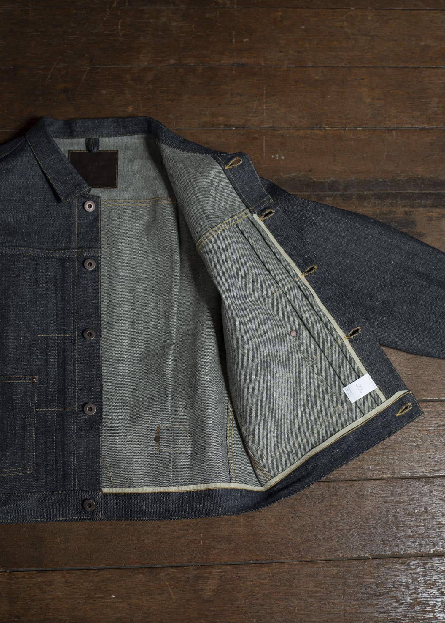 Taiga Takahashi Lot.714-Raw Indigo Denim Jacket Side Panel Raw Indigo