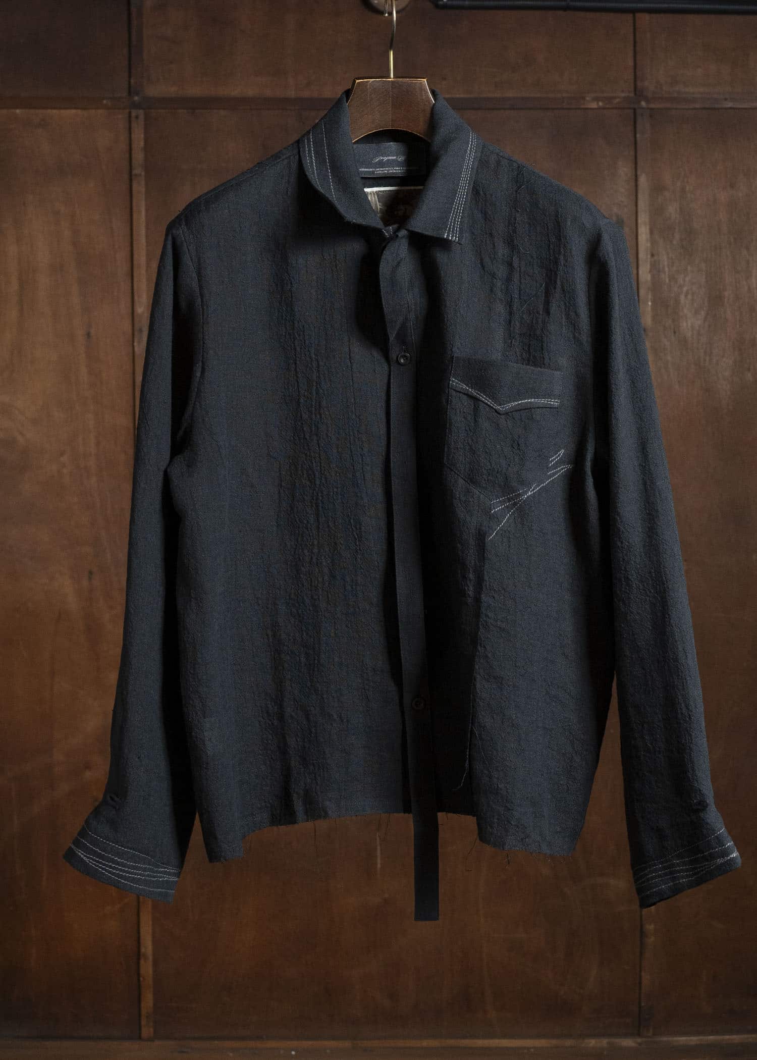 Professor.E POPLIN SHIRT BLACK 26SS-PE-LSH-03