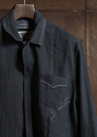 Professor.E POPLIN SHIRT BLACK 26SS-PE-LSH-03