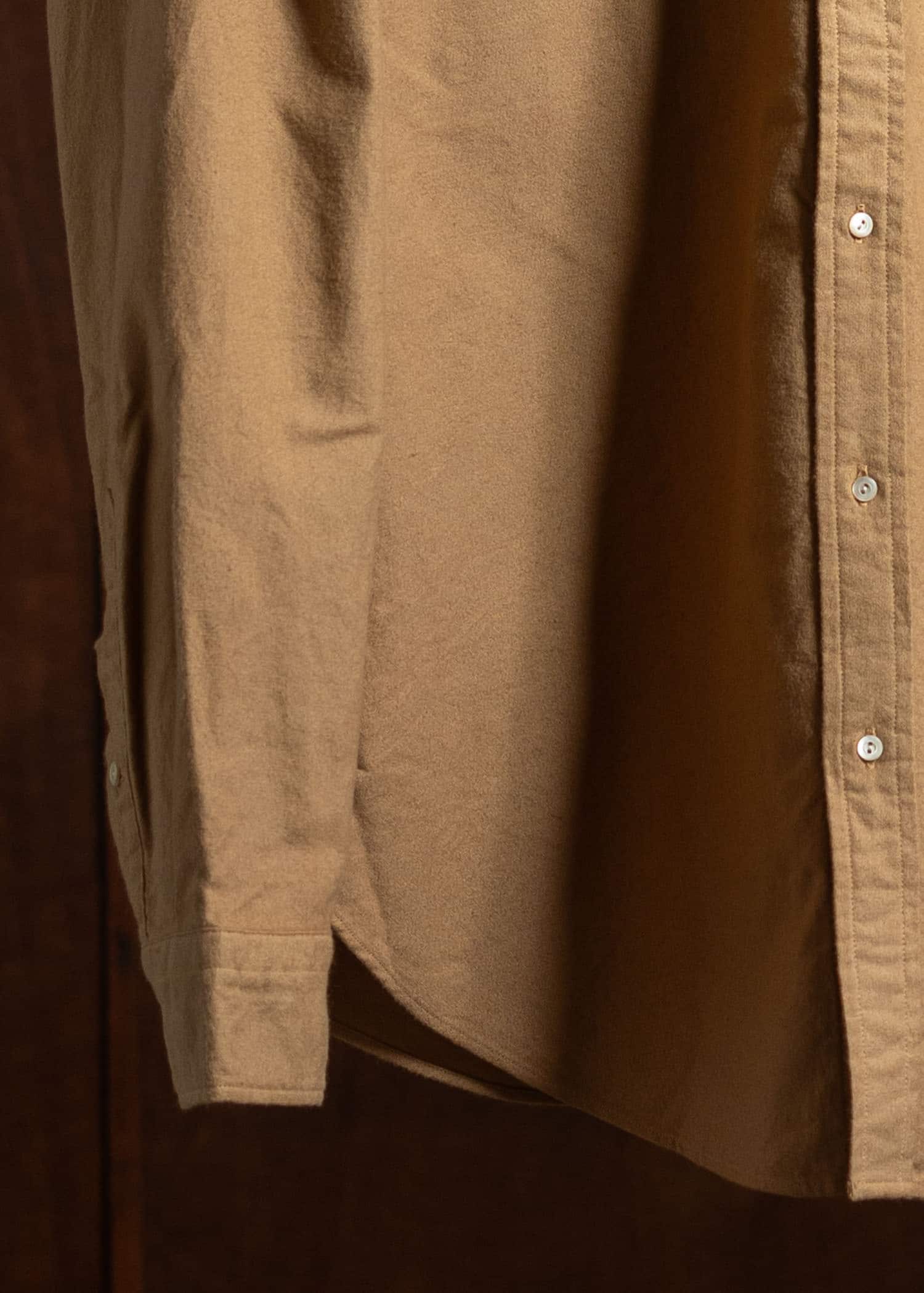 Taiga Takahashi Band Collar Shirt Camel Lot.104