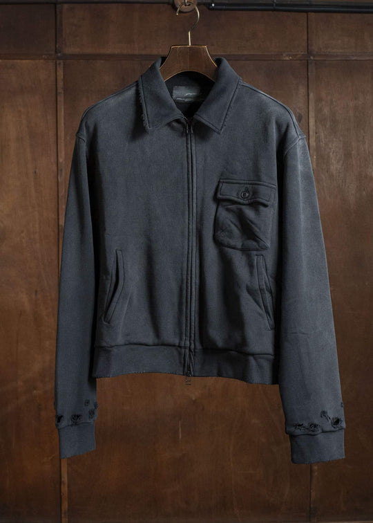 Professor.E AGED SINGLE POCKET WASHED BLACK 26SS-PE-JKT-04