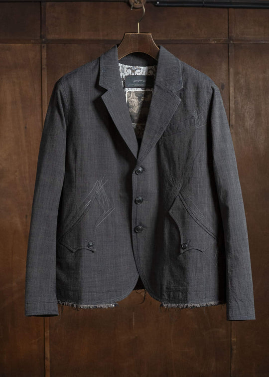 Professor.E ZIG-ZAG STITCH BLAZER DUST GREY 26SS-PE-JKT-05