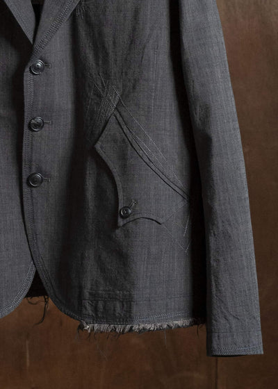 Professor.E ZIG-ZAG STITCH BLAZER DUST GREY 26SS-PE-JKT-05