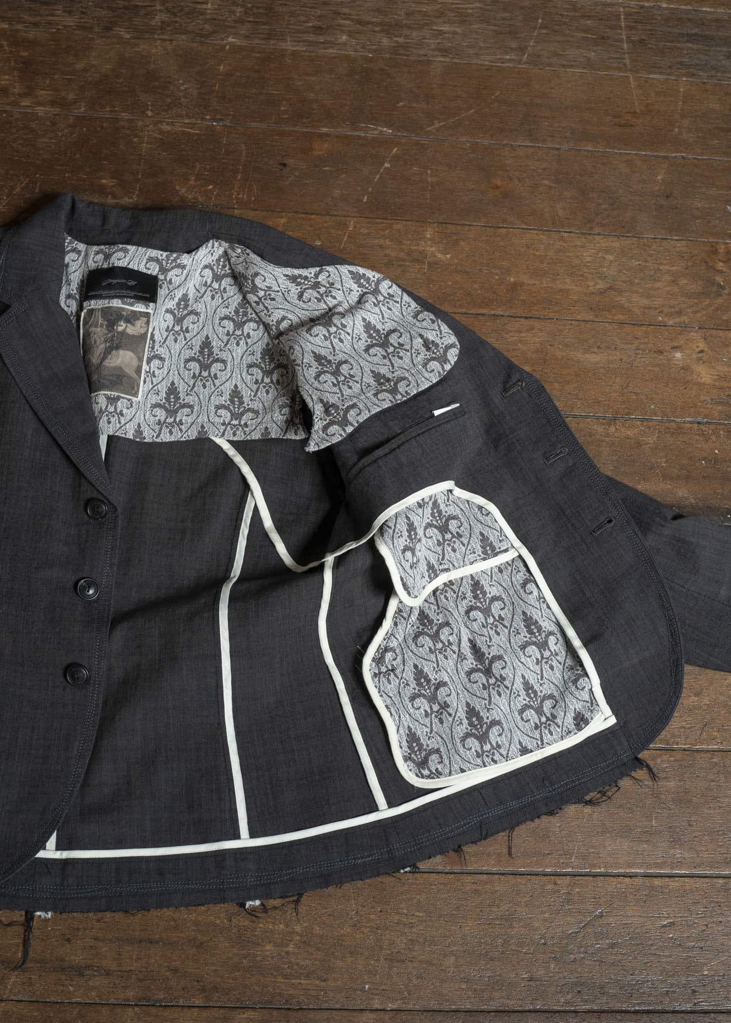 Professor.E ZIG-ZAG STITCH BLAZER DUST GREY 26SS-PE-JKT-05