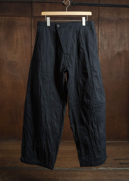 JAN-JAN VAN ESSCHE TROSERS #89 TROUSERS WITH ELAS-TIC Wrinkle Cotton Black Striped