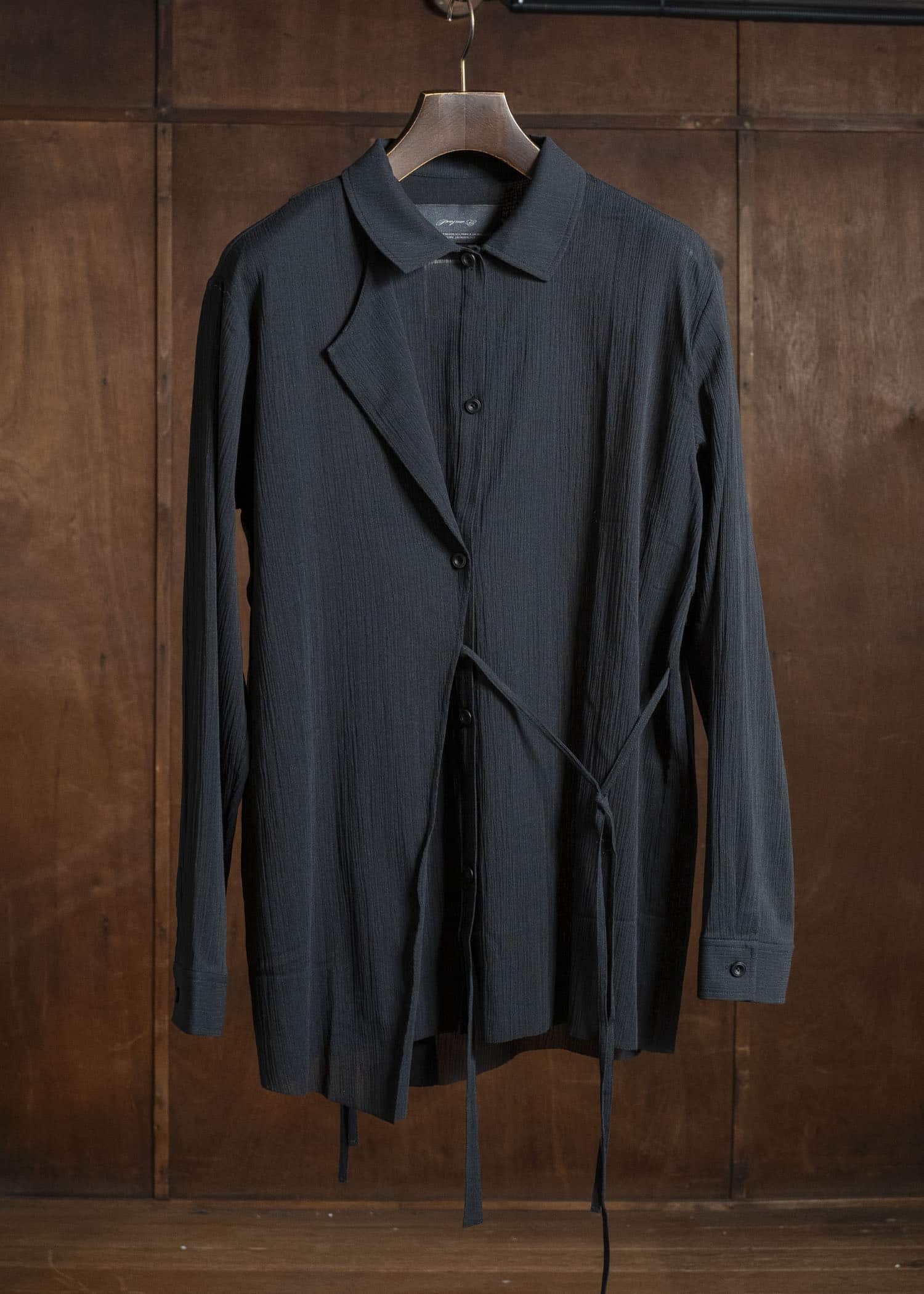 Professor.E STRUCTURED OVERSIZED SHIRT BLACK 26SS-WNS-LSH-03