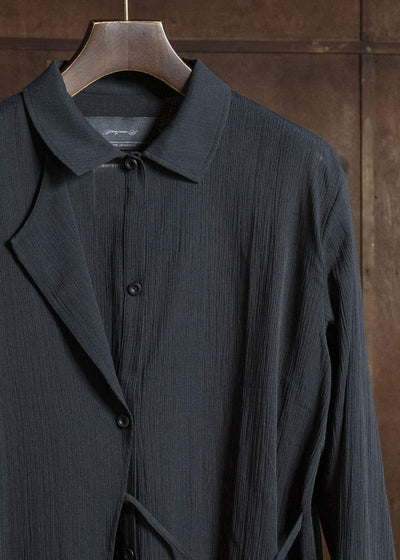 Professor.E STRUCTURED OVERSIZED SHIRT BLACK 26SS-WNS-LSH-03