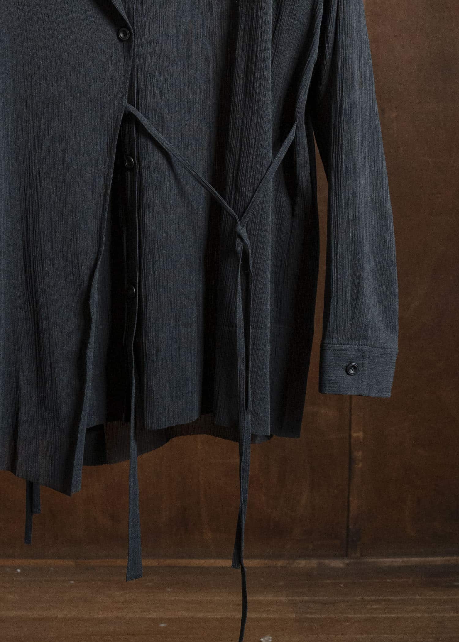 Professor.E STRUCTURED OVERSIZED SHIRT BLACK 26SS-WNS-LSH-03