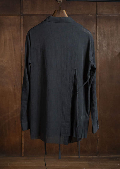 Professor.E STRUCTURED OVERSIZED SHIRT BLACK 26SS-WNS-LSH-03