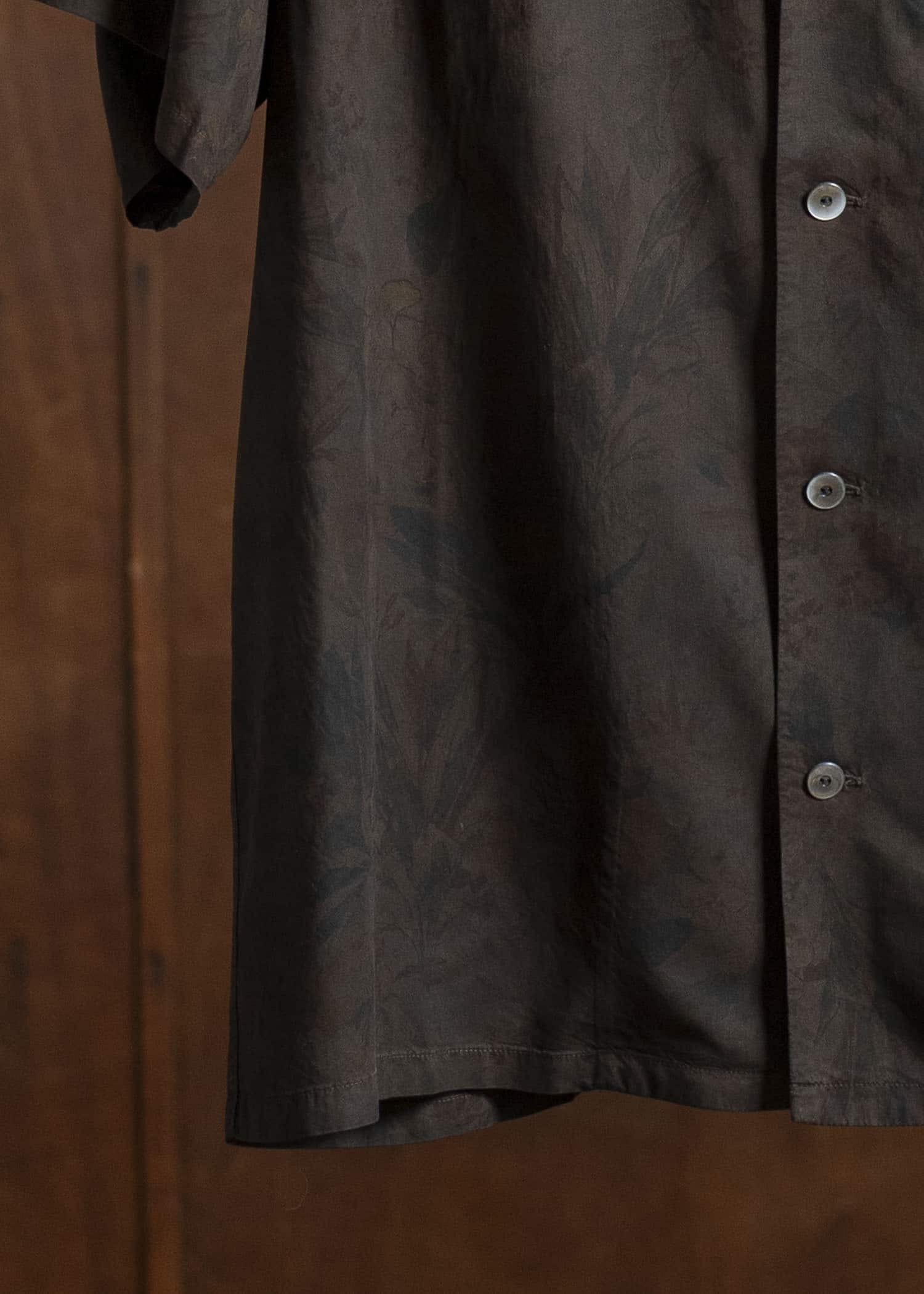 Taiga Takahashi Open Collar Shirt Lot.113 Mud Dyed Brown