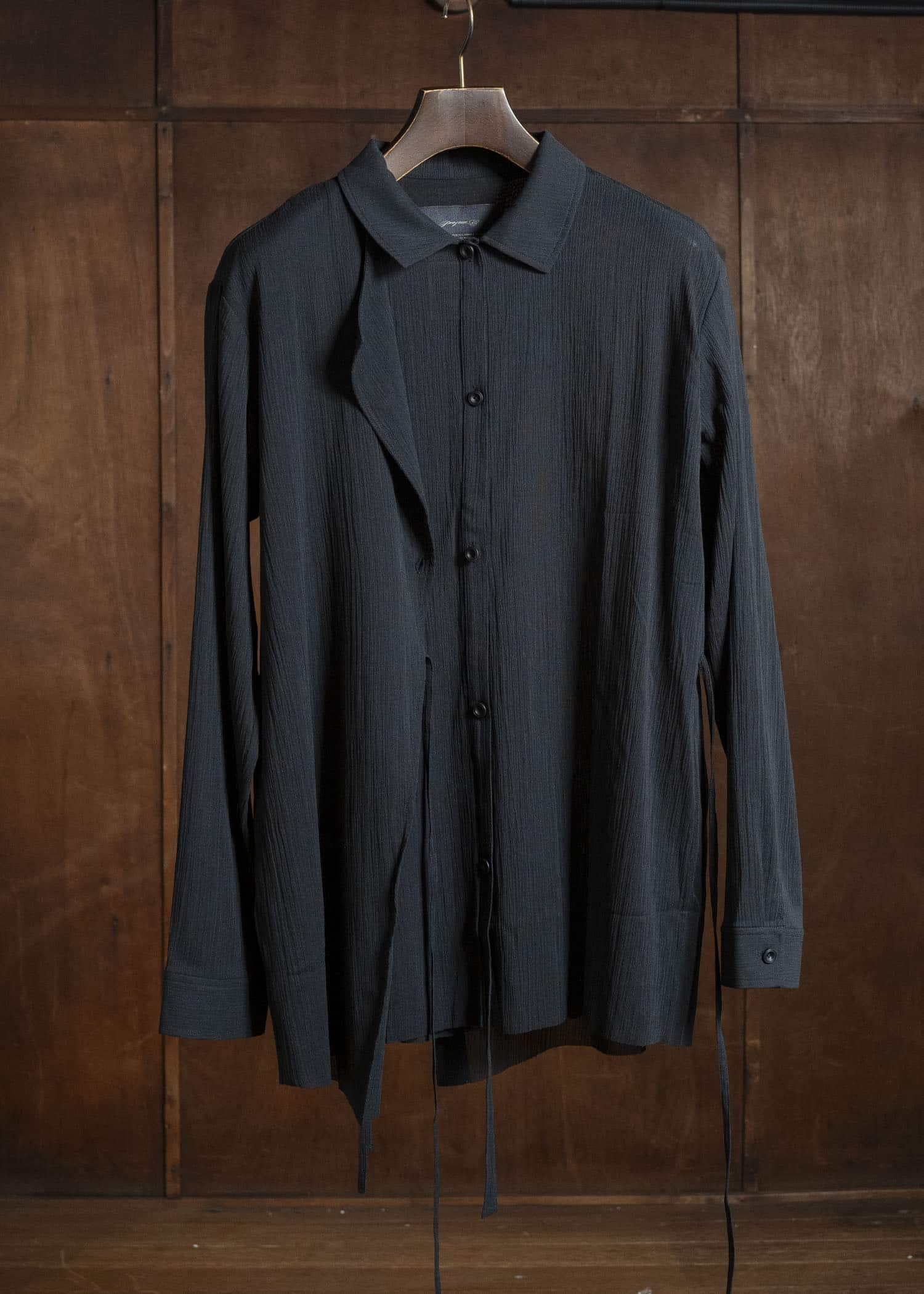 Professor.E STRUCTURED OVERSIZED SHIRT BLACK 26SS-WNS-LSH-03