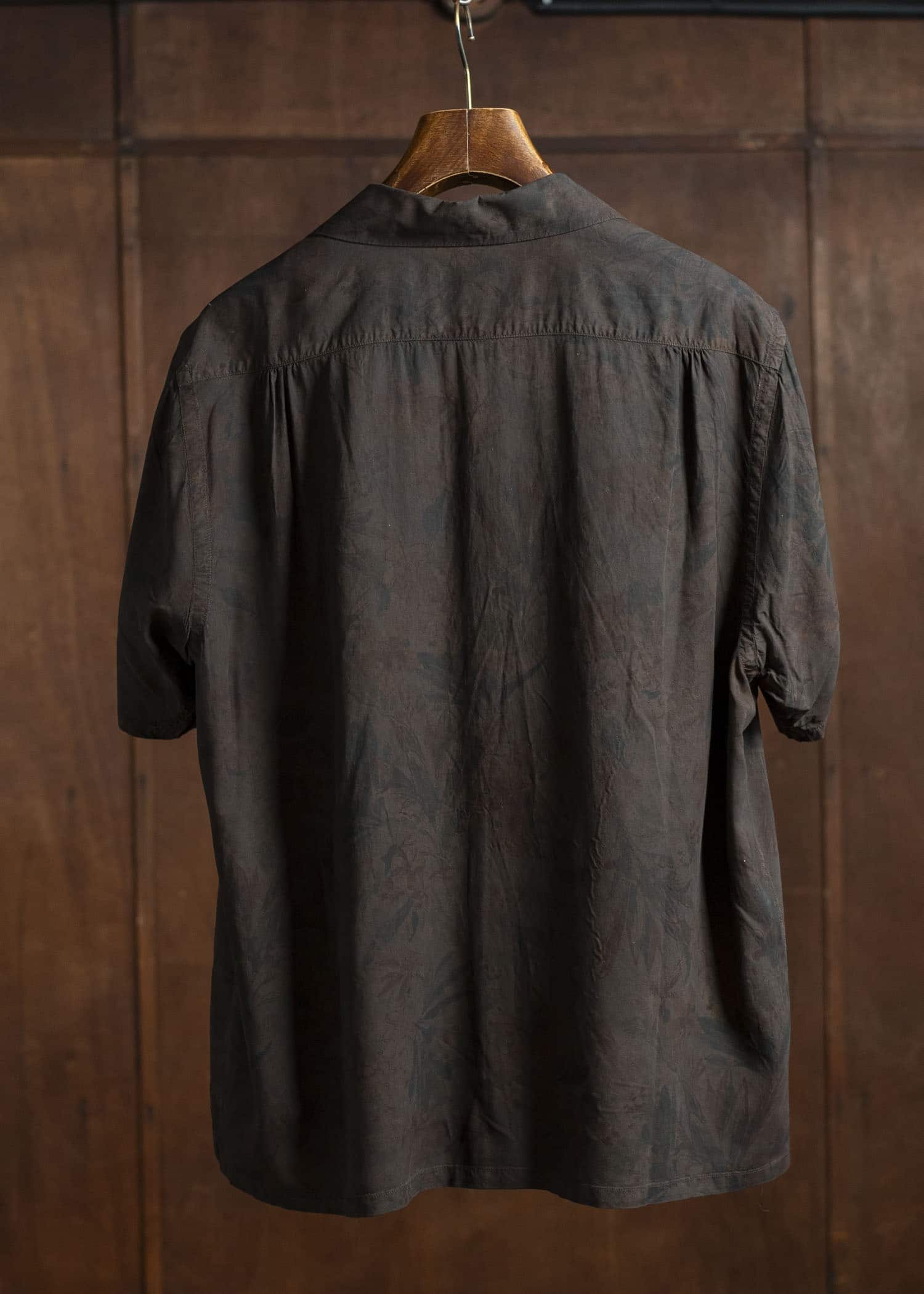 Taiga Takahashi Open Collar Shirt Lot.113 Mud Dyed Brown