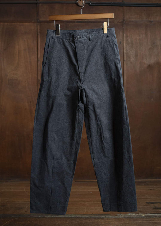 JAN-JAN VAN ESSCHE TROSERS #72 CHINO STYLE TROUSERS Time Washed Canvas Black
