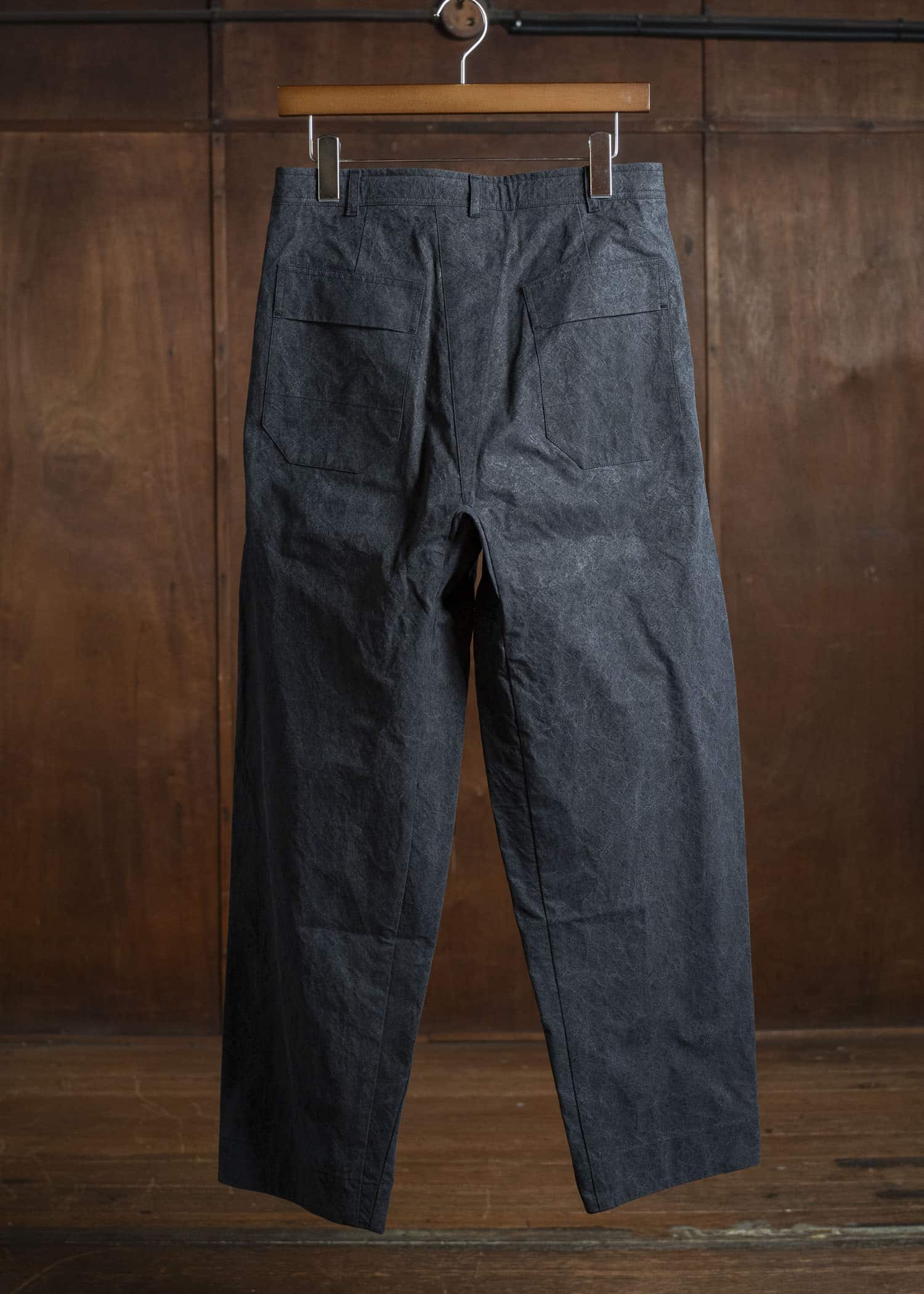 JAN-JAN VAN ESSCHE TROSERS #72 CHINO STYLE TROUSERS Time Washed Canvas Black