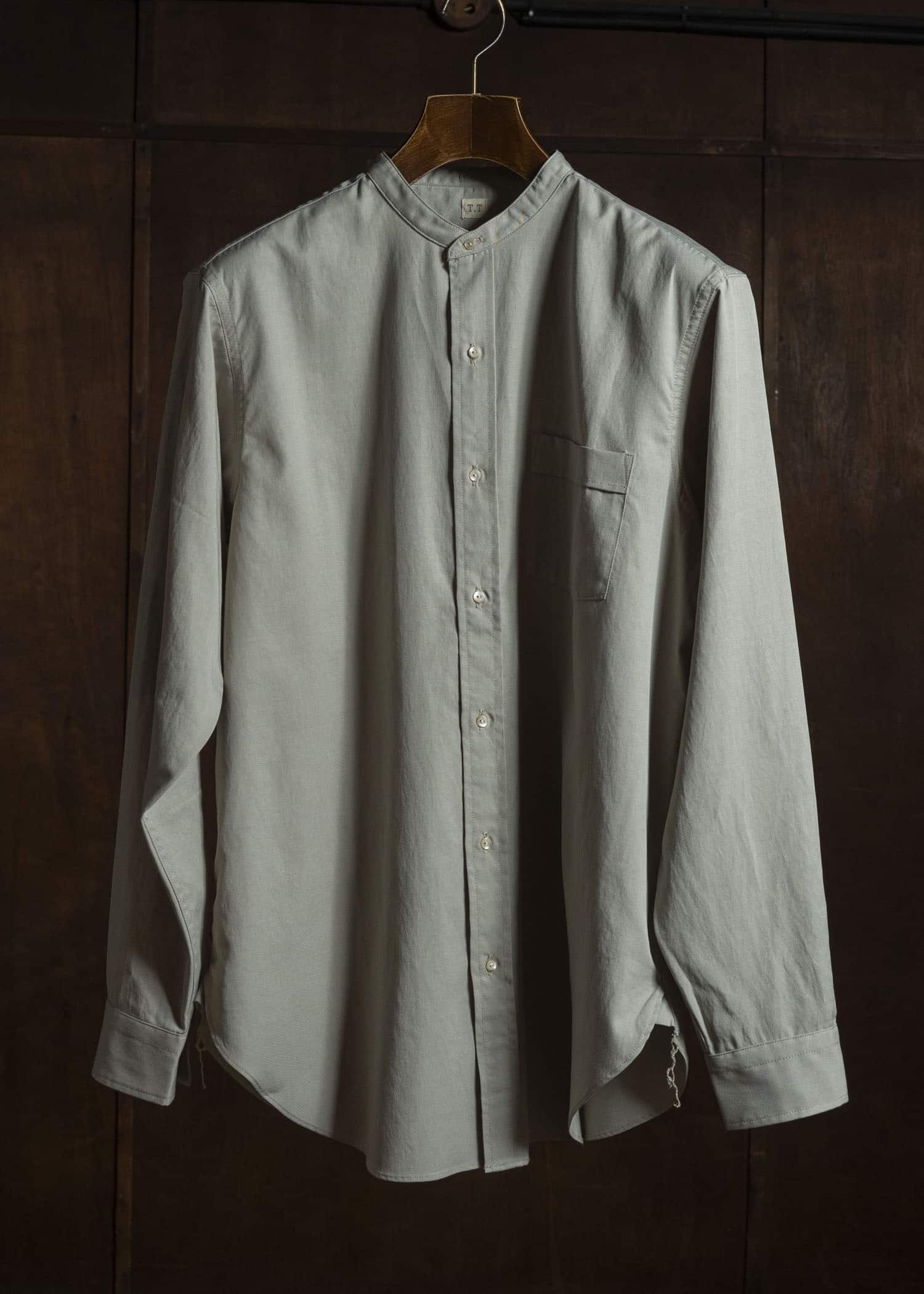 Taiga Takahashi Lot.104-Beige Band Collar Shirt Beige