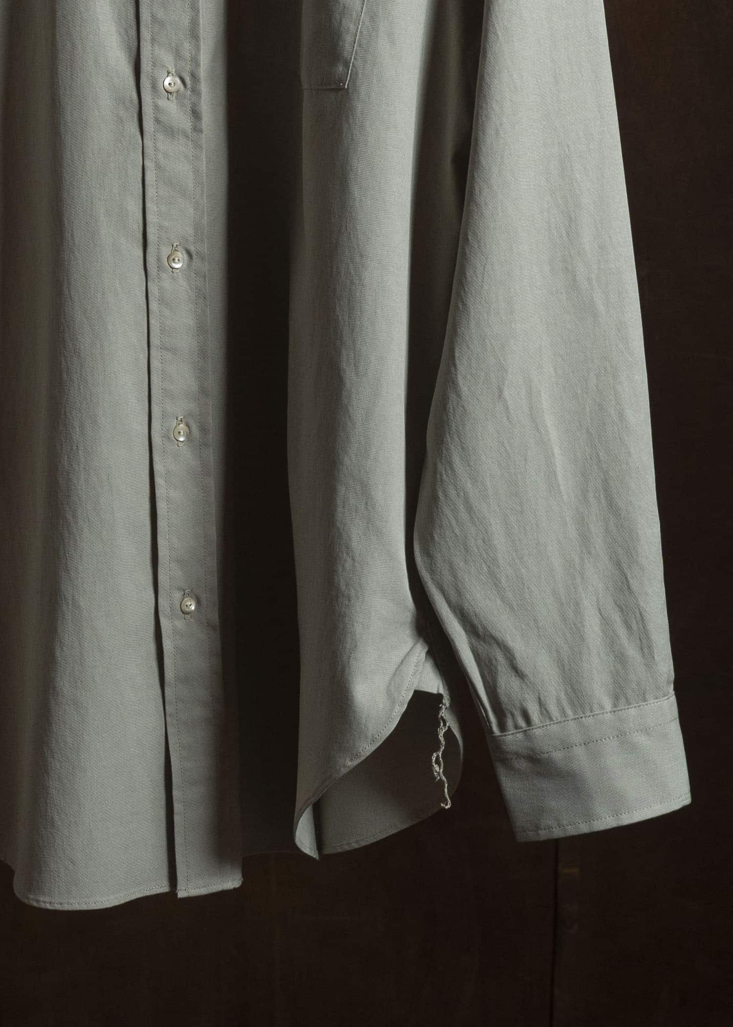 Taiga Takahashi Lot.104-Beige Band Collar Shirt Beige