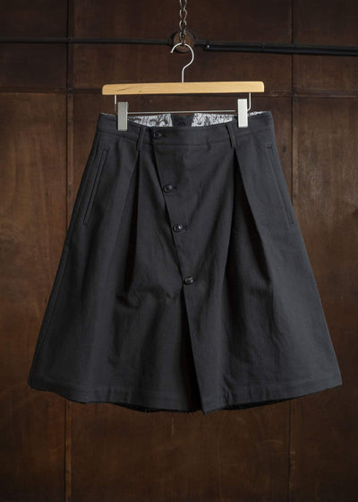 Professor.E BUTTON DRAFT SHORTS BLACK 26SS-PE-TRS-01