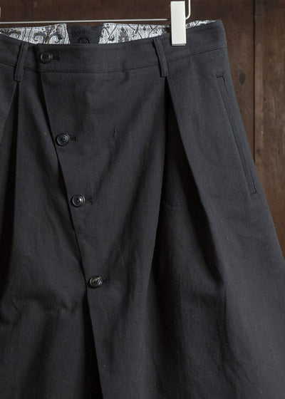 Professor.E BUTTON DRAFT SHORTS BLACK 26SS-PE-TRS-01