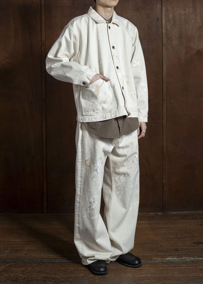 Taiga Takahashi Coverall Jacket-Paint Lot.303 Ivory Paint