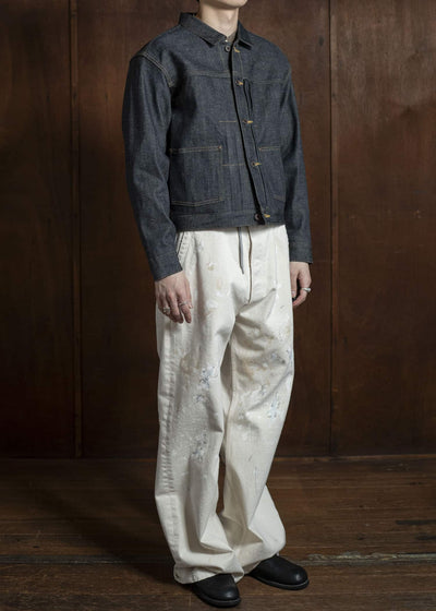 Taiga Takahashi Lot.714-Raw Indigo Denim Jacket Side Panel Raw Indigo