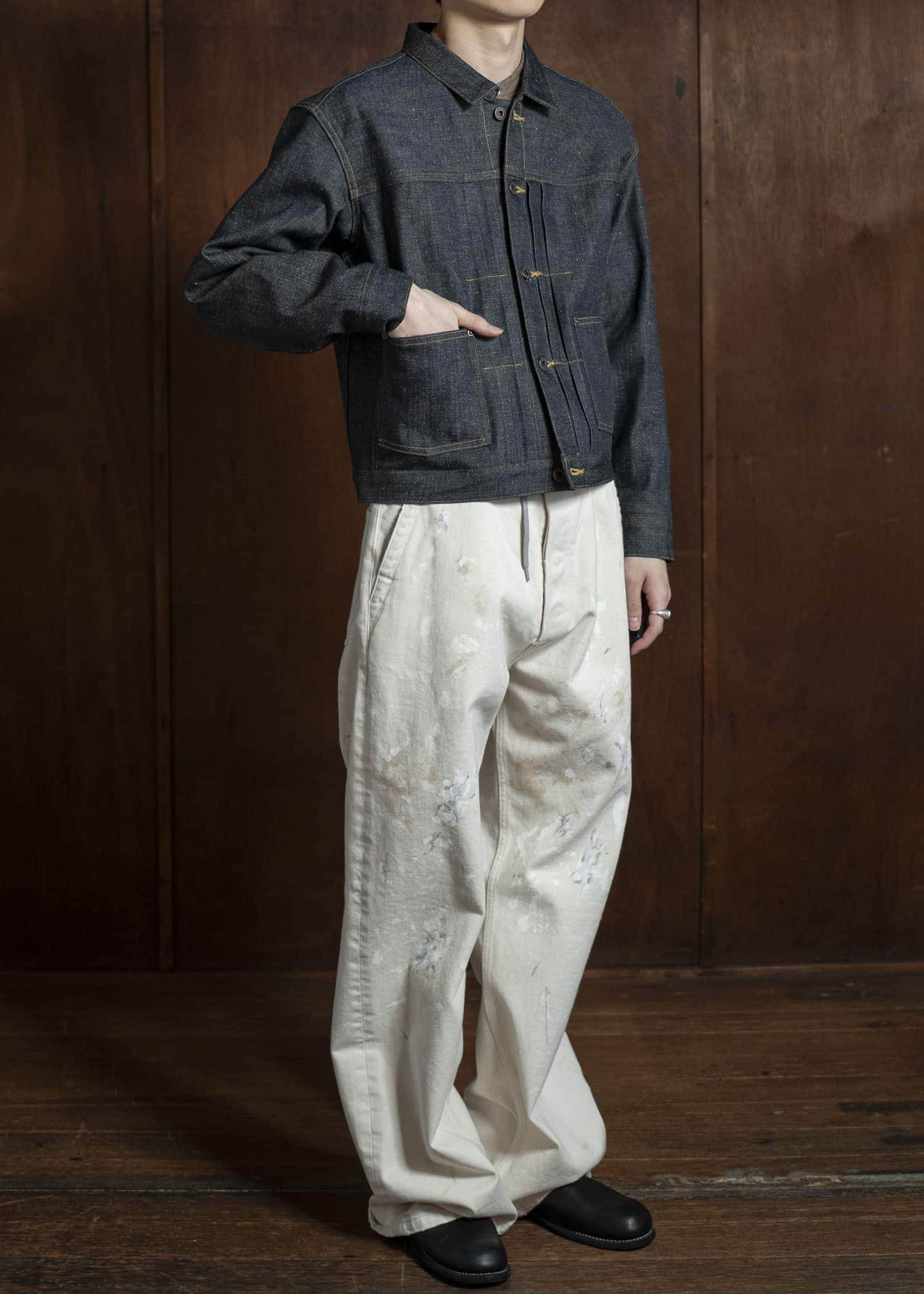 Taiga Takahashi Lot.714-Raw Indigo Denim Jacket Side Panel Raw Indigo